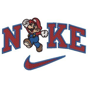 Nike Mario Bros Embroidered Adult Unisex Crewneck Sweatshirt Video Gamer Gift
